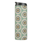 Green Orange And Blue Boho Chic Circle Pattern Thermosbeker (Geroteerd rechts)