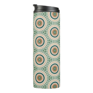 Green Orange And Blue Boho Chic Circle Pattern Thermosbeker