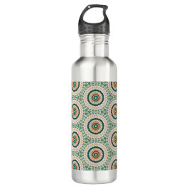 Green Orange And Blue Boho Chic Circle Pattern Waterfles