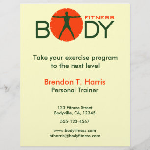 Green Orange Body Madness Personal Trainer Flyer