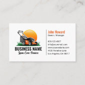 Green Orange Lawn Mower Landscaping Service Visitekaartje (Voorkant)