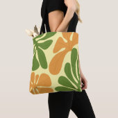 Green & Orange Modern Abstract Floral Tote Bag (Dichtbij)