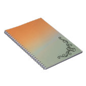 Green & Orange Ombre Notebook with Black Accent Notitieboek (Rechterzijde)