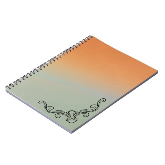 Green & Orange Ombre Notebook with Black Accent Notitieboek (Linkerzijde)