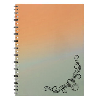 Green & Orange Ombre Notebook with Black Accent Notitieboek
