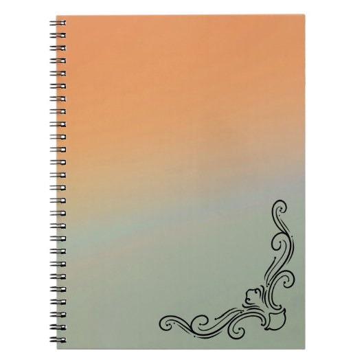Green & Orange Ombre Notebook with Black Accent Notitieboek (Voorkant)