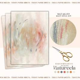 Green Orange Pink Abstract Decoupage Tissue Paper Tissuepapier