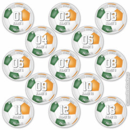 green orange soccer team colors gifts set of 13 sticker