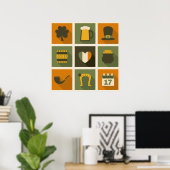 Green & Oranje Retro St. Patrick's Day Collage Poster (Thuiskantoor)