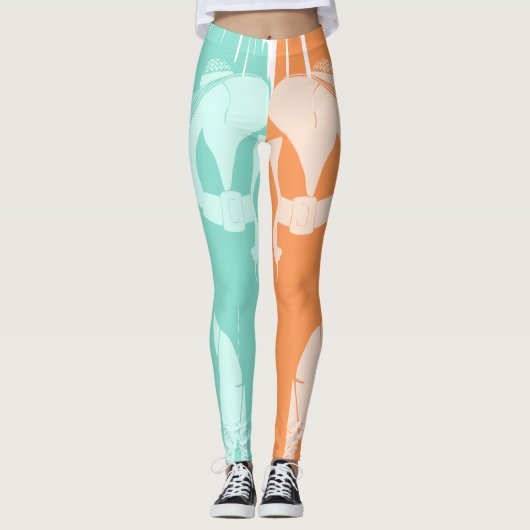 Green Oranje Sun Dress Thick Chic Leggings (Voorkant)
