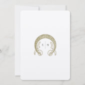 Green Oranje Wedding Art Nouveau Kaart (Achterkant)