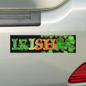Green Oranje White Irish Shamrock Bumpersticker (Op auto)