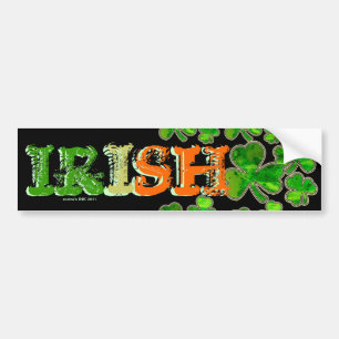 Green Oranje White Irish Shamrock Bumpersticker