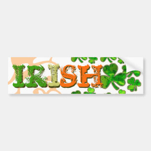 Green Oranje White Irish Shamrock Bumpersticker