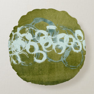 Green Orbs I Rond Kussen