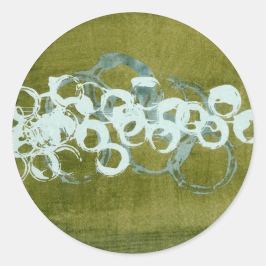 Green Orbs I Ronde Sticker (Voorkant)