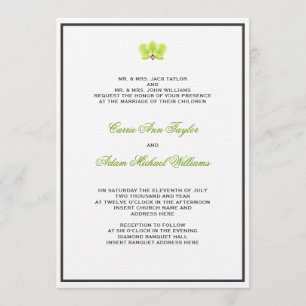 Green Orchid Invitation Kaart