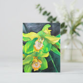 Green Orchid waterverf pop art Briefkaart (Staand voorkant)