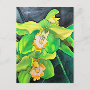 Green Orchid waterverf pop art Briefkaart