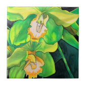 Green Orchid waterverf pop art Tegeltje (Voorkant)