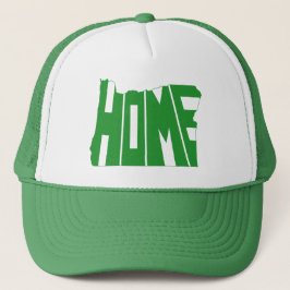 Green Oregon Home State Shaped Oregonian Word Art Trucker Pet