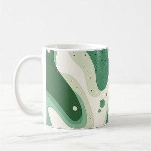 Green Organic Abstract Shapes 🍃 Koffiemok
