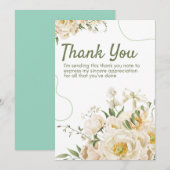 Green Organic Floral Thank You Card Bedankkaart (Voorkant / Achterkant)