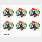 Green Ornamenten Baubles Ronde Sticker (Vel)