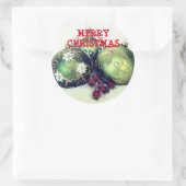 Green Ornamenten Baubles Ronde Sticker (Tas)