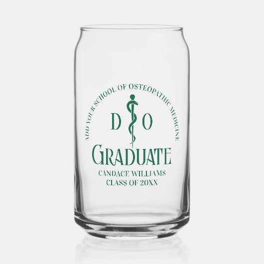 Green Osteopathic Medical School Afstuderen Blikvorm Glas (Voorkant)