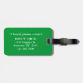 Green Other Black Bag Bagagelabel (Achterkant horizontaal)