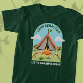 Green Outdoors Adventure Camping Verjaardagsfeest T-shirt