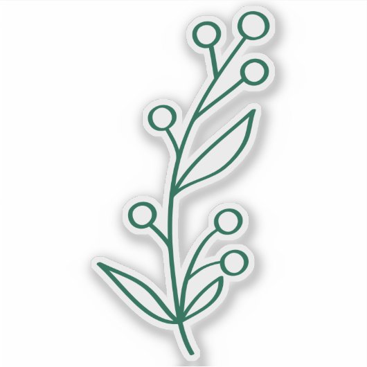 Green Outline Berry Custom Cut  Sticker (Voorkant)