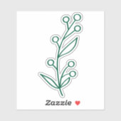 Green Outline Berry Custom Cut  Sticker (Vel)