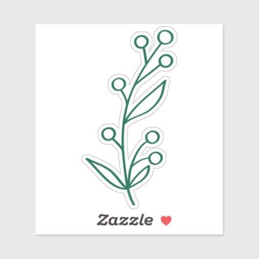 Green Outline Berry Custom Cut  Sticker (Vel)