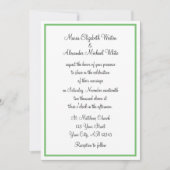 Green Outline Wedding Invitations Kaart (Voorkant)