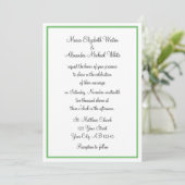 Green Outline Wedding Invitations Kaart (Staand voorkant)