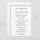 Green Outline Wedding Invitations Kaart (Voorkant / Achterkant)
