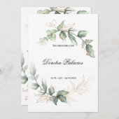 Green overlijdensbericht spaanse uitnodiging (Voorkant / Achterkant)