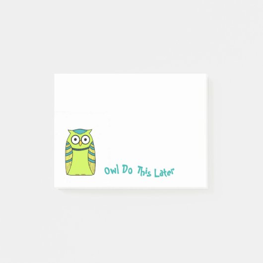 Green Owl Memo Pad Post-it® Notes (Voorkant)