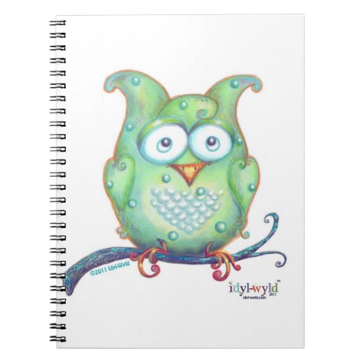 green owl notebook notitieboek (Voorkant)