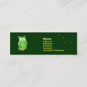 Green Owl Profile Card Mini Visitekaartje