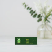 Green Owl Profile Card Mini Visitekaartje (Staand voorkant)