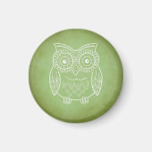 Green Owl Stencil Magneet (Voorkant)