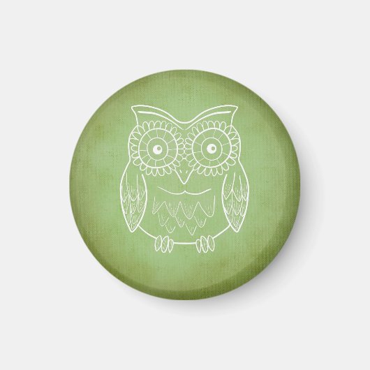 Green Owl Stencil Magneet (Voorkant)