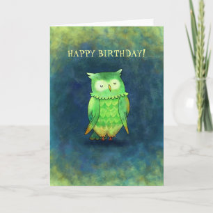 Green Owl Wenskaart (aanpasbaar) Kaart