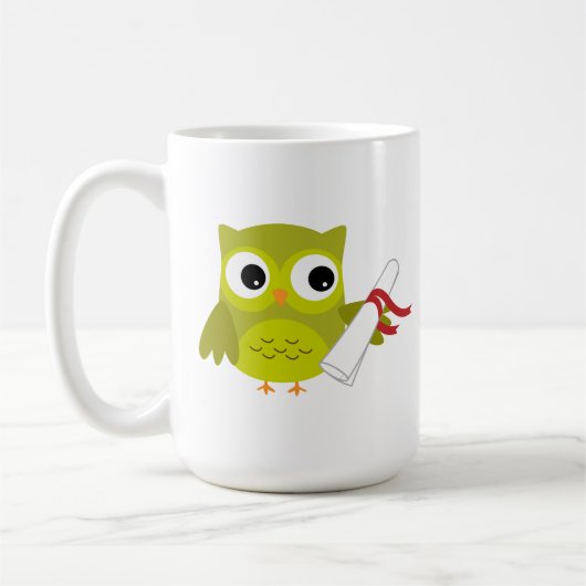 Green Owl with Diploma Afstuderen Mok (Links)