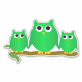Green Owls Design Sticker (Voorkant)