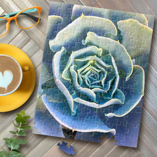 Green Paars Blue Cactus Elegant Close-up foto Legpuzzel