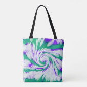 Green Paars Tie Dye Swirl Tote Bag (Achterkant)